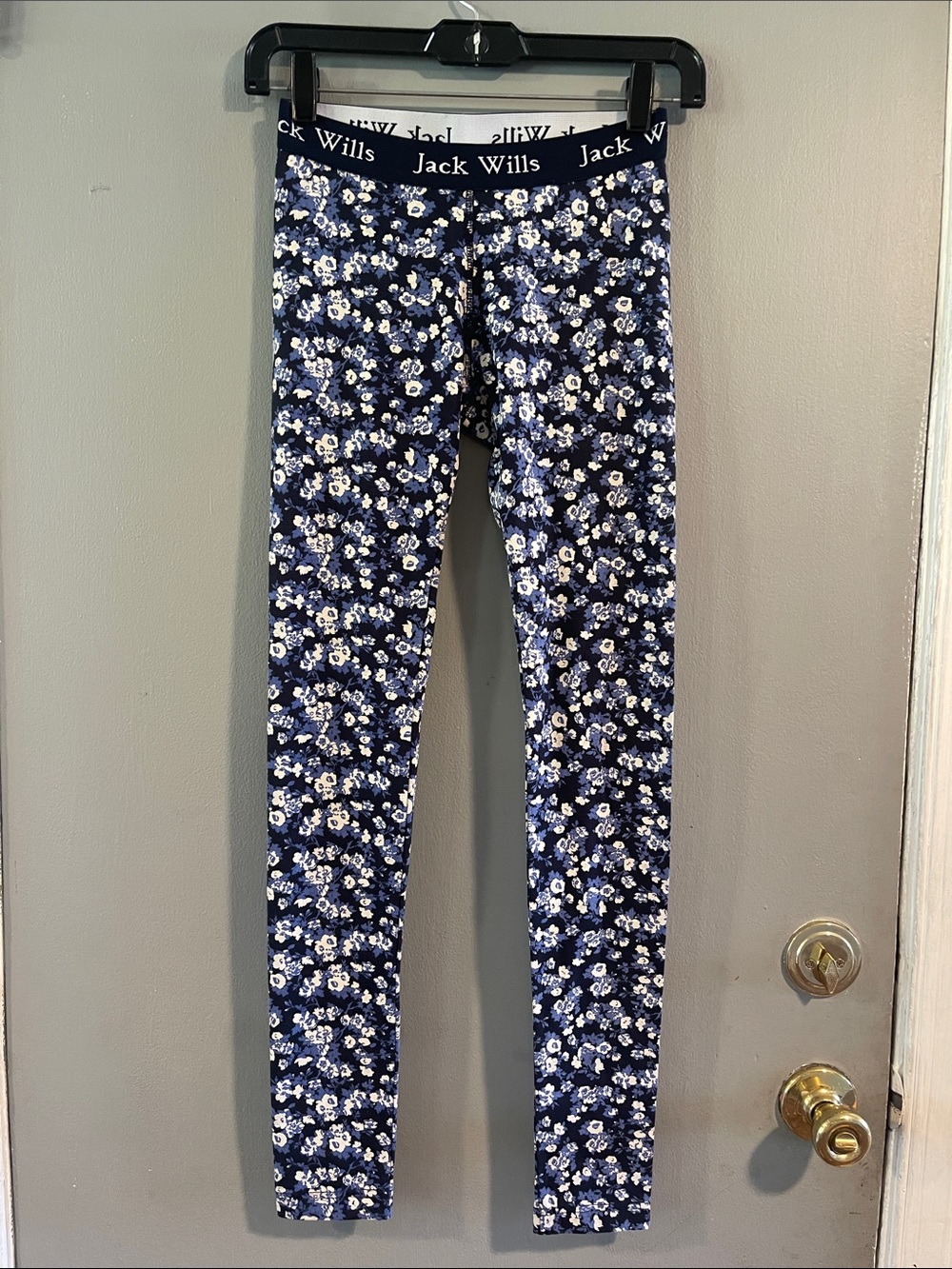 NWT Jack Wills Silverdale Printed Leggings Navy Ditsy Size 4